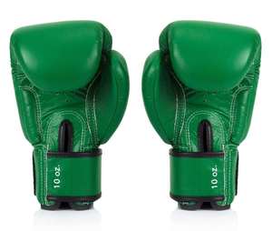 Guantes de Boxeo Profesionales Fairtex Verdes Personalizados - Guantes de Entrenamiento de Kick Boxing de Cuero Genuino con Correa Ajustable - Product Image 3