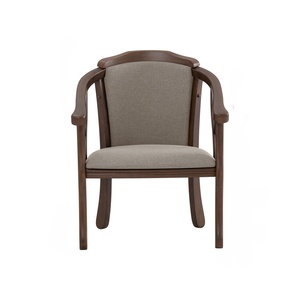 Mesa de Té de Madera Maciza Estilo Vintage de Mediados de Siglo, Sillones Tapizados con Mesa de Centro Redonda Tallada para Muebles de Interior Clásicos - Product Image 4