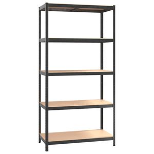 2 scaffali resistenti a 5 ripiani in acciaio grigio e legno ingegnerizzato - Product Image 4