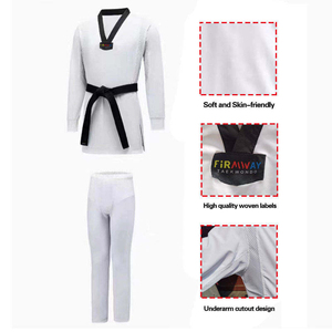 Proveedor de Uniformes de Taekwondo Dobok Premium Personalizados OEM, Delanteros/Traseros, Ligeros, Duraderos, de Poliéster/Algodón, de Secado Rápido y Transpirables - Product Image 4