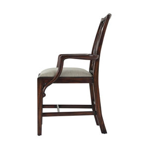 Fauteuil de salle à manger de luxe durable pour hôtel et restaurant, traditionnel, rembourré, en bois massif avec pieds en bois d'acajou - Product Image 3