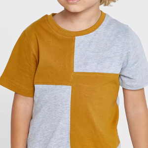 Camisetas de Verano para Niños, Estilo Nuevo, Cuello Redondo, Manga Corta, Casual, Color Sólido - Product Image 4