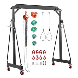 Grúa Pórtico Ajustable de 4400 Libras de Capacidad, Elevador Portátil para Taller con Carro Manual - Product Image 1