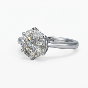 Modern platinum <b>diamond</b> <b>ring</b> with subtle sparkle smooth comfort fit band for engagement and everyday elegance - Product Image 2