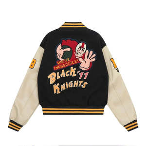 Men's High Quality Trendy Winter Varsity Baseball <b>Jersey</b> <b>Jacket</b> Stand Collar Embroidery High Street Windproof Breathable - Product Image 4