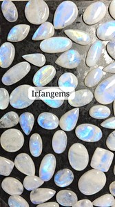 Irfan Gems Natural Rainbow Moonstone (<b>Quartz</b>) Loose Gemstones-Mix Shapes/Sizes 20-40mm 7-12g for Jewelry Making Rajasthan Origin - Product Image 5