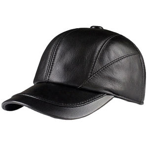 Gorra de Cuero Genuino Vintage para Hombre, Logotipo Bordado Personalizado, Gorra de Béisbol de Cuero Ajustable, Calidad Premium - Product Image 1
