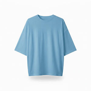 T-shirt formel personnalisé pour homme grande taille, col rond, manches courtes, 220g, polyester/coton, poids lourd, luxe, épaules tombantes, vente en gros - Product Image 3