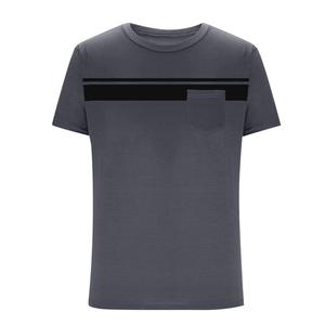 เสื้อยืดคอกลมโอเวอร์ไซส์ลำลองสำหรับผู้ชายไซส์ใหญ่ ผ้าเจอร์ซีย์ถักลายบล็อกสี 100% ผ้าฝ้าย แขนสั้น มีกระเป๋า เป็นมิตรกับสิ่งแวดล้อม - Product Image 1