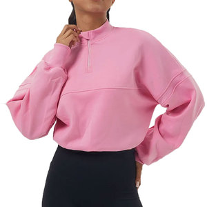 Wearpex Women Half/Quarter Zip Casual Long Sleeve <b>Yoga</b> Shirt Custom Eco-Friendly Quick Dry Fleece Hoodie Sport <b>Sweatshirt</b> - Product Image 1