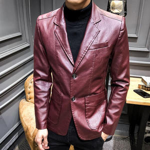 New Arrival Solid Color Casual Wear Men <b>Leather</b> <b>Jacket</b> Streetwear New Fashion Comfortable Men <b>Leather</b> <b>Jacket</b> - Product Image 4