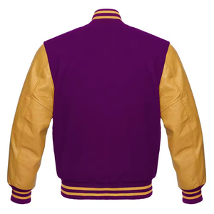 Blouson universitaire décontracté pour homme à col montant, veste de sport d'extérieur style Letterman, blouson d'hiver uni brodé pour garçons - Product Image 3