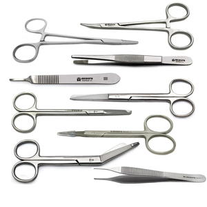 Kit d'instruments de chirurgie dentaire mineure en acier inoxydable, ciseaux de coupe manuels, pinces chirurgicales - Product Image 1