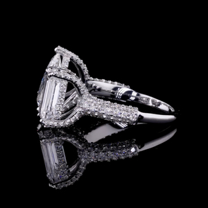 Toi et Moi Lab แหวนหมั้นเพชรสำหรับปลูกลูกแพร์5 CT และ VVS2ตัดมรกตสีมาตรฐาน IGI ทองคำ18K - Product Image 4