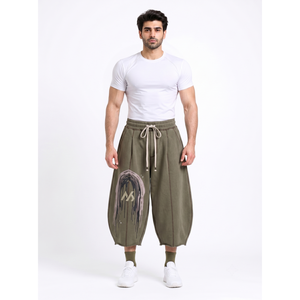 Men's Heavyweight Gothic Streetwear USA Gen Z Custom OEM Label Oversized French Terry Shorts XL 2XL Sizes Casual Cotton Pattern - Product Image 1