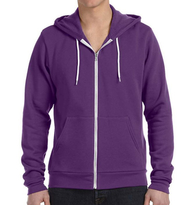 Sweat à capuche zippé en polaire violet pour homme, impression personnalisée, logo et tissu sur mesure, option grandes tailles - Product Image 1