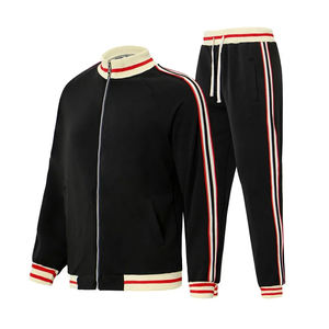 Ensemble sweat à capuche et pantalon de survêtement unisexe multicolore en coton épais pour homme, style mode - Product Image 1