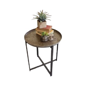 High Selling Metal Cross Base Round Shaped Top Coffee <b>Table</b> Decorative Furniture Beside <b>Table</b> <b>for</b> Home Office Living Room - Product Image 3