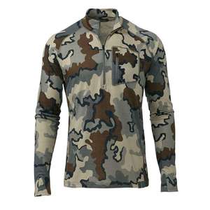 Men's Performance Hunting Camo <b>Base</b> <b>Layer</b> 1/4 Zip Pullover Moisture Wicking Thermal <b>Long</b> <b>Sleeve</b> Outdoor Breathable Tactical Top - Product Image 2