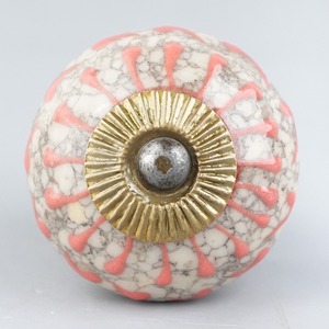 Bouton de meuble en céramique orange, motif floral, pour armoire, commode, tiroirs, poignée de porte de cuisine, décoration intérieure - Product Image 3