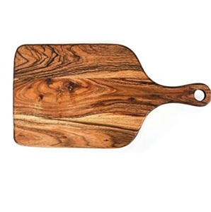 Tabla de cortar de madera portátil con acabado natural para carne, queso y frutas. - Product Image 1