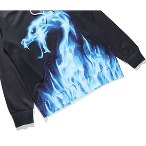 Sudadera con Capucha AFAN SMART SHOP para Hombre, Cuello Redondo, Corte Holgado, 100% Poliéster, Felpa, Estampado Digital de Dragón 3D, Secado Rápido - Product Image 6