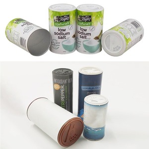 Envases ecológicos de tubos de papel kraft para saleros, cajas cilíndricas de cartón, tubos redondos de papel para alimentos con impresión personalizada. - Product Image 1