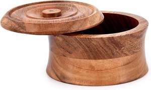 Recipiente de madera natural con tapa para almacenar granos de café, hojas de té y hierbas secas - Product Image 3