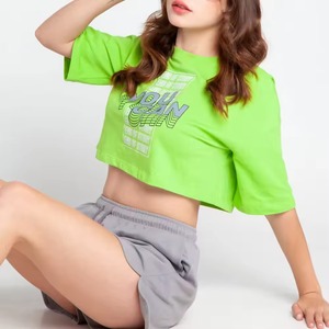 Best Printed Designed <b>Top</b> Selling Women Crop <b>Top</b> T shirts New Arrival Hot Sale Customized Crop <b>Top</b> T Shirts For Sale - Product Image 2