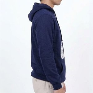 เสื้อฮู้ดผู้ชายสีน้ำเงินกรมท่าแบบสั่งทำพิเศษ ลายพิมพ์มือสีขาว ทรงปกติ ผ้าฝ้ายถัก สวมใส่สบายๆ ในฤดูใบไม้ร่วง - Product Image 3