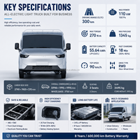 Электрический мини-грузовик Wuling Lingshi Gold с литиевой батареей 55,64 кВт·ч, 150 л.с., для перевозки грузов