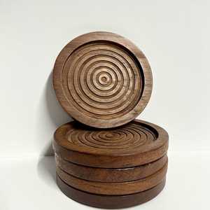 Durable Handmade Classic Wooden Coasters for Coffee Tea <b>Drinks</b> & Mugs-Kitchen Use - Product Image 1