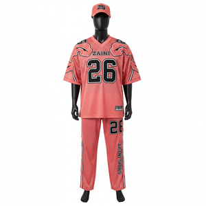Ensemble assorti 2 pièces en maille polyester athlétique pour homme, anti-humidité, couleur corail, logo sublimé. Ensemble 2 pièces en maille pour homme. - Product Image 1