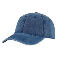 Casquette de baseball en denim vintage en coton premium, 6 panneaux, unisexe, réglable avec boucle métallique, style sport décontracté