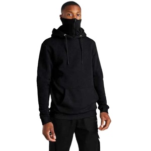 Sweat à capuche pour homme en coton biologique de qualité supérieure masque Ninja broderie personnalisée capuche avec fermeture éclair complète-lourd essentiel doux confortable-hiver teint en plaine - Product Image 6