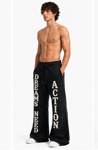 Pantalones de Pierna Ancha con Cintura Elástica para Hombre, Fabricante OEM Personalizado, Pantalones de Felpa Francesa Gruesa, Estilo Urbano, Pantalones de Invierno 460 GSM - Product Image 3