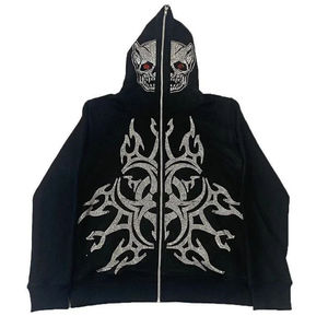 Survêtement décontracté à capuche respirant de haute qualité avec cordon de serrage orné de strass, vêtements d'automne personnalisés directement des fabricants - Product Image 4