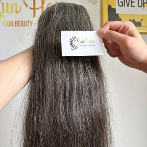 Venta al por mayor de pelo gris Virgen sin procesar, cutículas alineadas, pelo a granel, 100% extensiones de cabello humano vietnamita de SunHair Company - Product Image 2