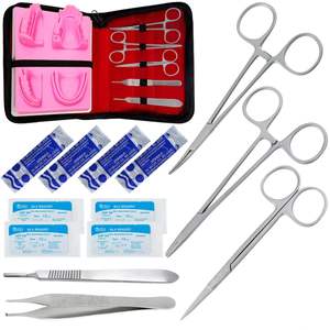 ADI INDUSTRY CE Certified Surgical <b>Suture</b> Practice <b>Kit</b> with Silicone Pad and Instruments for Medical Students Training - Product Image 1