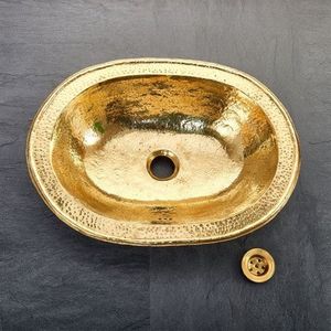 Decorative <b>Round</b> Brass Wash <b>Basin</b> Luxury Handmade Bathroom Vessel Sink Premium Countertop Bowl Stylish Interior Decoration Colle - Product Image 6