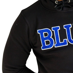 Sudadera con Capucha de Chenille Phi Beta Sigma BLUΦ Negra para Hombre, Sudadera con Capucha con Letras Griegas, Ropa de Fraternidad Premium, Corte Clásico - Product Image 6