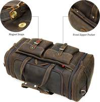 Sac de voyage élégant et confortable en cuir véritable pour hommes et femmes, sac de sport tendance avec deux poches avant, motif bonbon