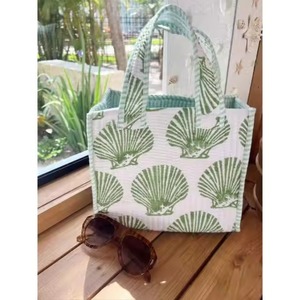 Bolso Tote de Algodón Acolchado con Estampado Floral, Bolso de Hombro para Mujer con Estampado Indio Hecho a Mano - Product Image 6