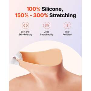 Plastron en silicone taille D pour travestis, seins artificiels réalistes en coton de soie, formes de seins pour cosplay transgenre, drag queen - Product Image 2