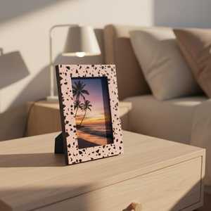 VeloraCraft Abstract Resin <b>Picture</b> <b>Frame</b> Premium Handmade Inlay <b>Frame</b> with Artistic Black & <b>White</b> Pattern, Custom Rectangular - Product Image 3