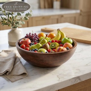 Tazón de Madera para Servir Frutas, Ensaladas y Sopas, de Alta Calidad para Uso en Hoteles y Catering - Product Image 1
