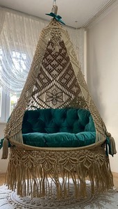 Macrame double Swing <b>Chair</b>, Christmas Gifts,Macrame <b>Round</b> Swing, macrame swing, Macrame Swing <b>Chair</b>, Macrame rocking <b>chair</b> - Product Image 3