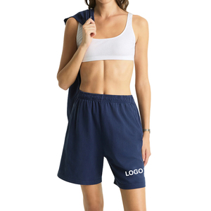 Shorts de sport personnalisés pour femmes Ivy en jersey de coton premium, poids lourd 260 GSM, style athlétique et décontracté, taille élastique, personnalisables - Product Image 1