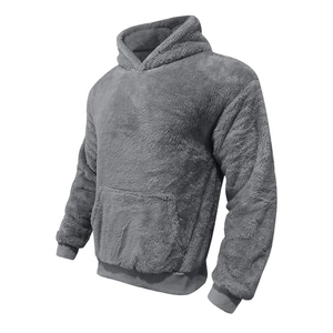 Sudadera con Capucha de Forro Polar Negro para Hombre, Corte Regular, Informal, con Bolsillo Delantero, Estampado Digital Otoñal - Product Image 2