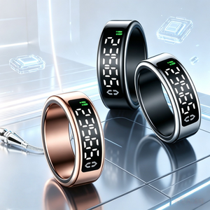 Bague connectée en acier inoxydable 2026 avec moniteur de santé, suivi du sommeil, contrôle par application, étui de chargement et étanchéité - Product Image 4